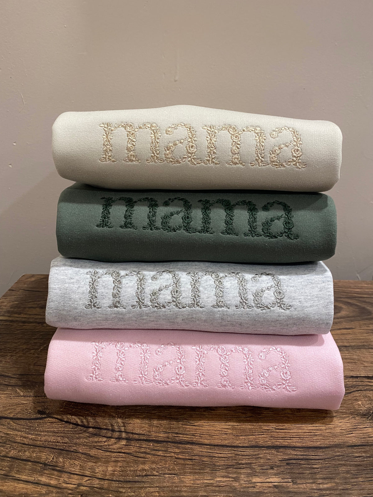 Floral Embroidered Mama Sweatshirt