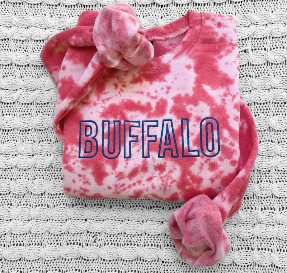 Buffalo Embroidered Tie-Dye Sweatshirt