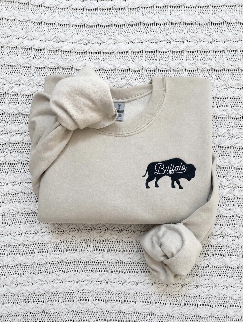 Buffalo Script Embroidered Sweatshirt