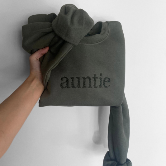 Floral Embroidered Auntie Sweatshirt