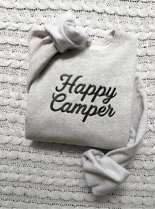 Happy Camper Embroidered Sweatshirt