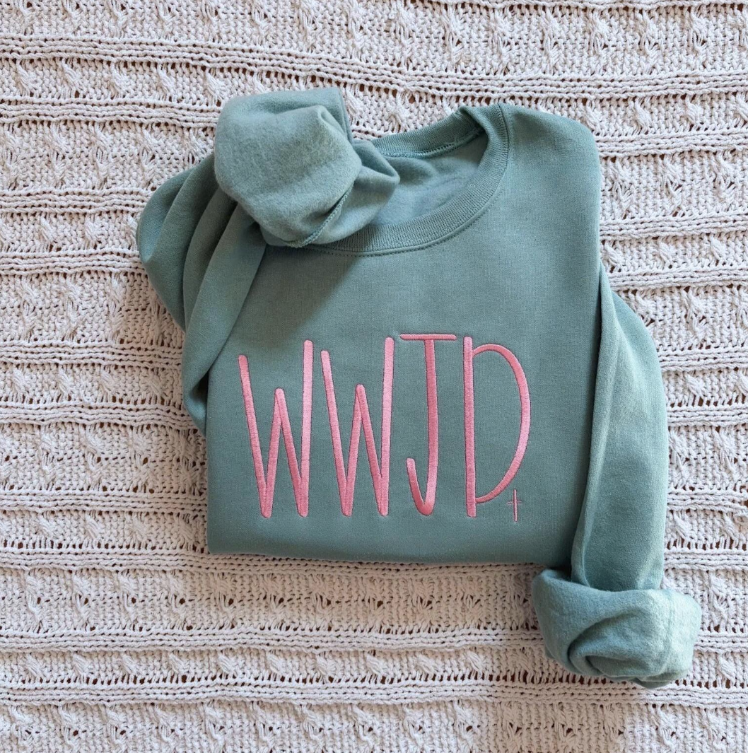 WWJD Embroidered Sweatshirt