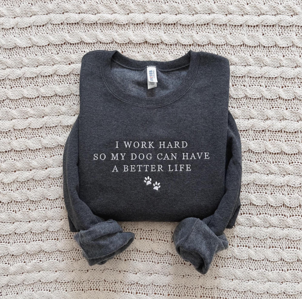 Dog Mom Embroidered Sweatshirt