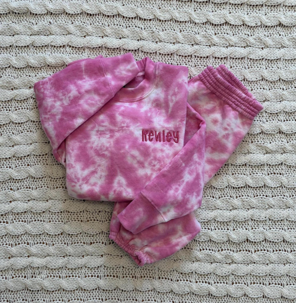 Kids Personalized Tie Dye Sweatsuit