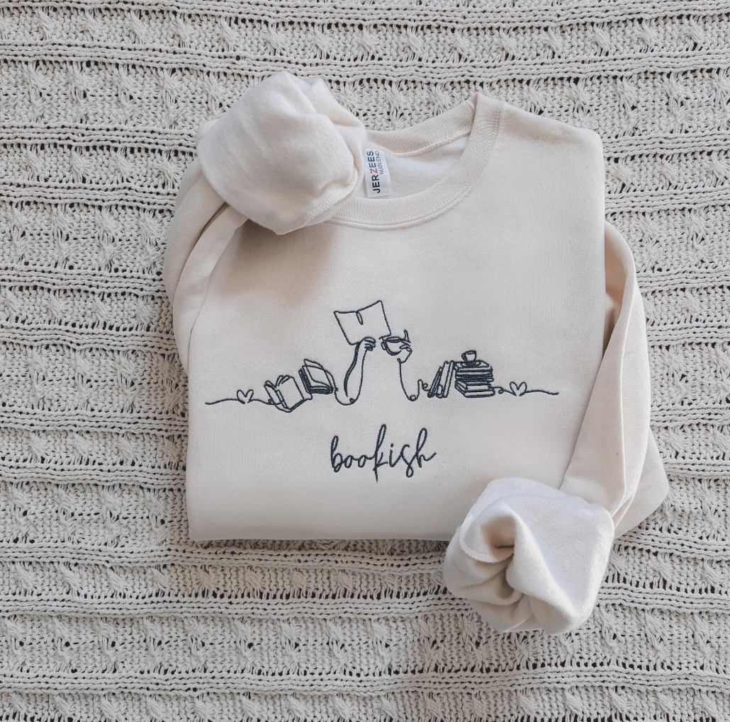 Bookish Embroidered Sweatshirt