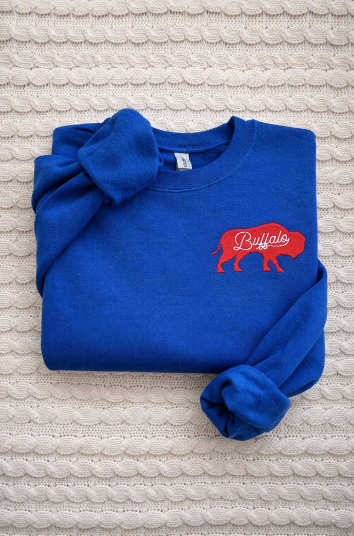 Buffalo Script Embroidered Sweatshirt